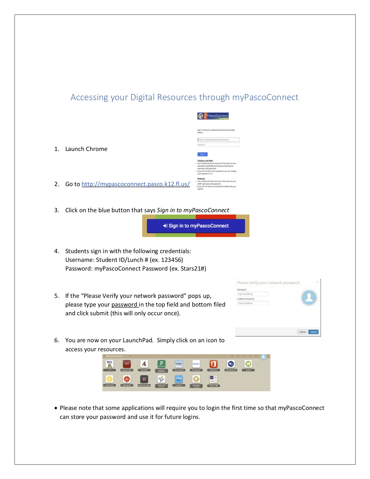 Accessing Your Digital Resources Through myPascoConnect Students